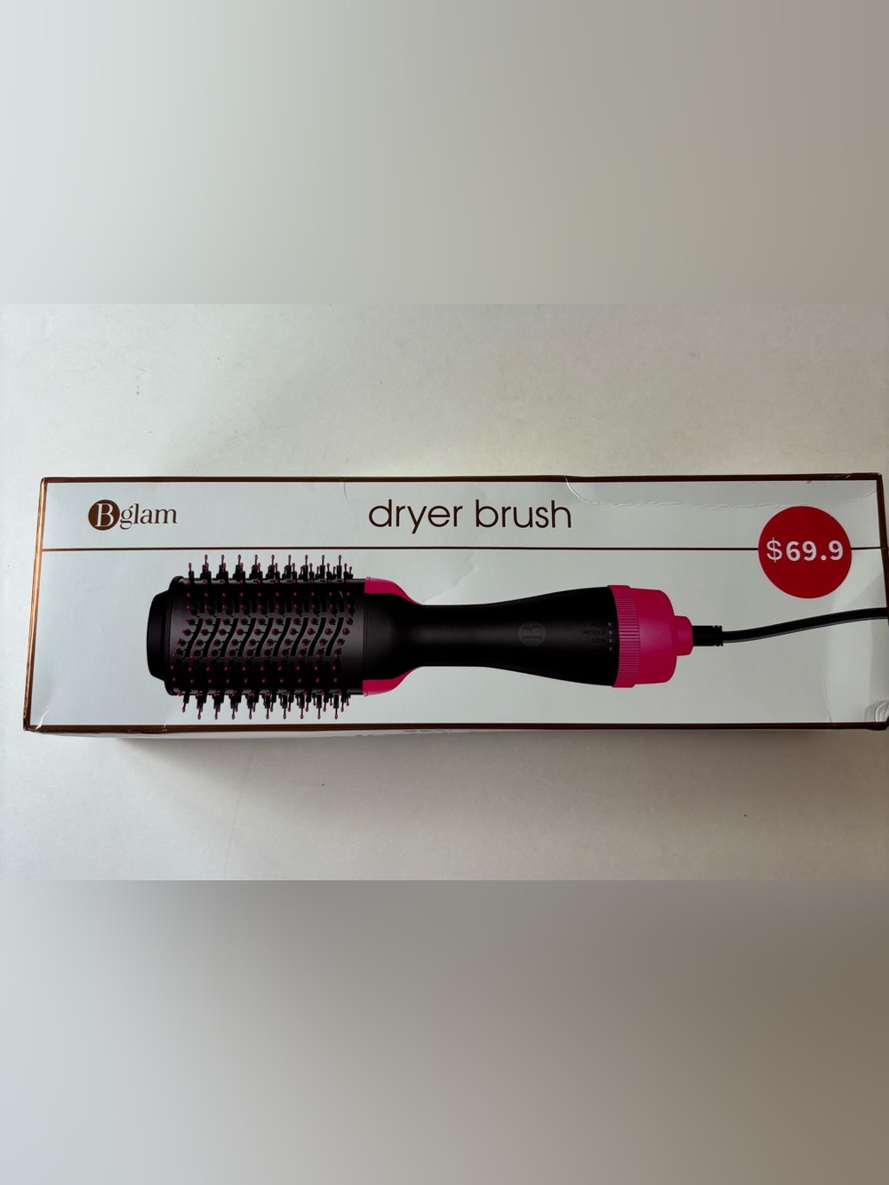 Bglam Dryer Brush One Step Hair Dryer Volumizer 3 Heat Settings NIB NEW!